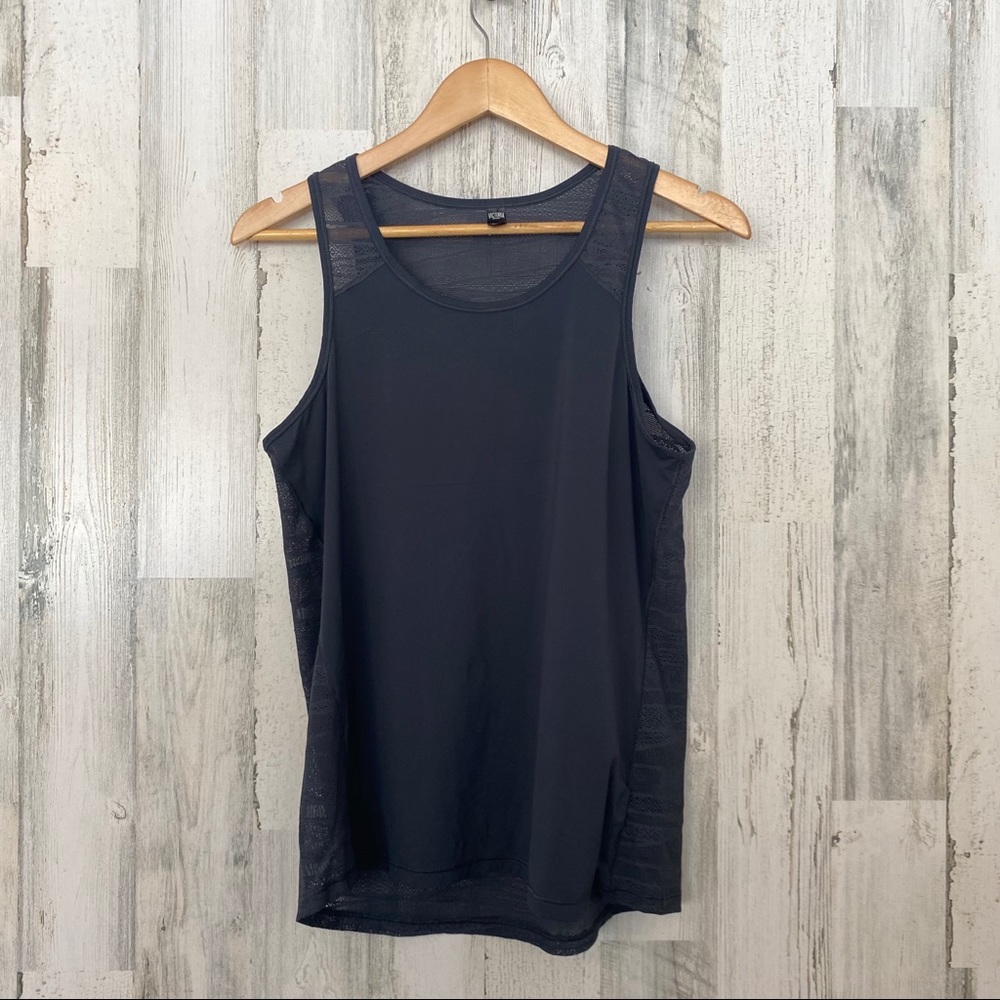 Victoria’s Secret Sport Blue Grey Lace Back Tank